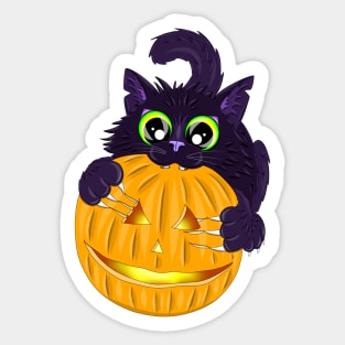 Halloween kitty Sticker